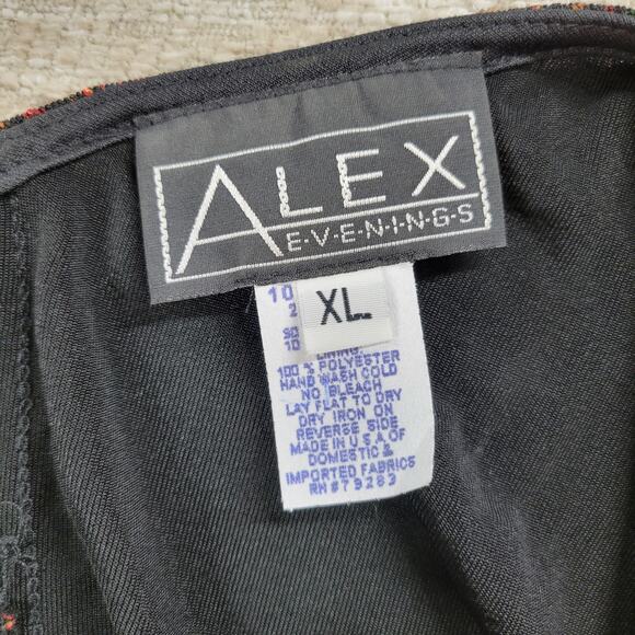 Vtg Alex Evenings Tank Jacket Set XL Paisley Slinky Glitter Mother Of The Bride - Picture 16 of 16